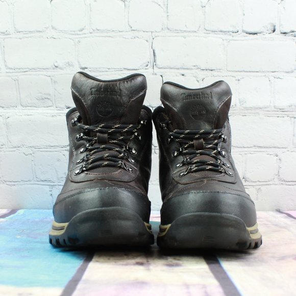 Timberland Black Leather Lace-up Back Road Trail Hiker Boots Size US 4.5 - Picture 4 of 9